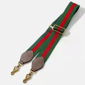 New Crossbody Shoulder Strap Replacement Green/Red Web NWT